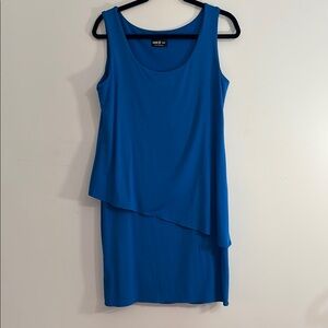 Miik Asymmetrical bright blue sleeveless Sheath Dress